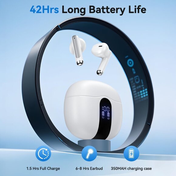 Wireless Earbuds, Bluetooth 5.4 Ear Buds with Power Display Charging Case  Stere - Picture 6 of 7